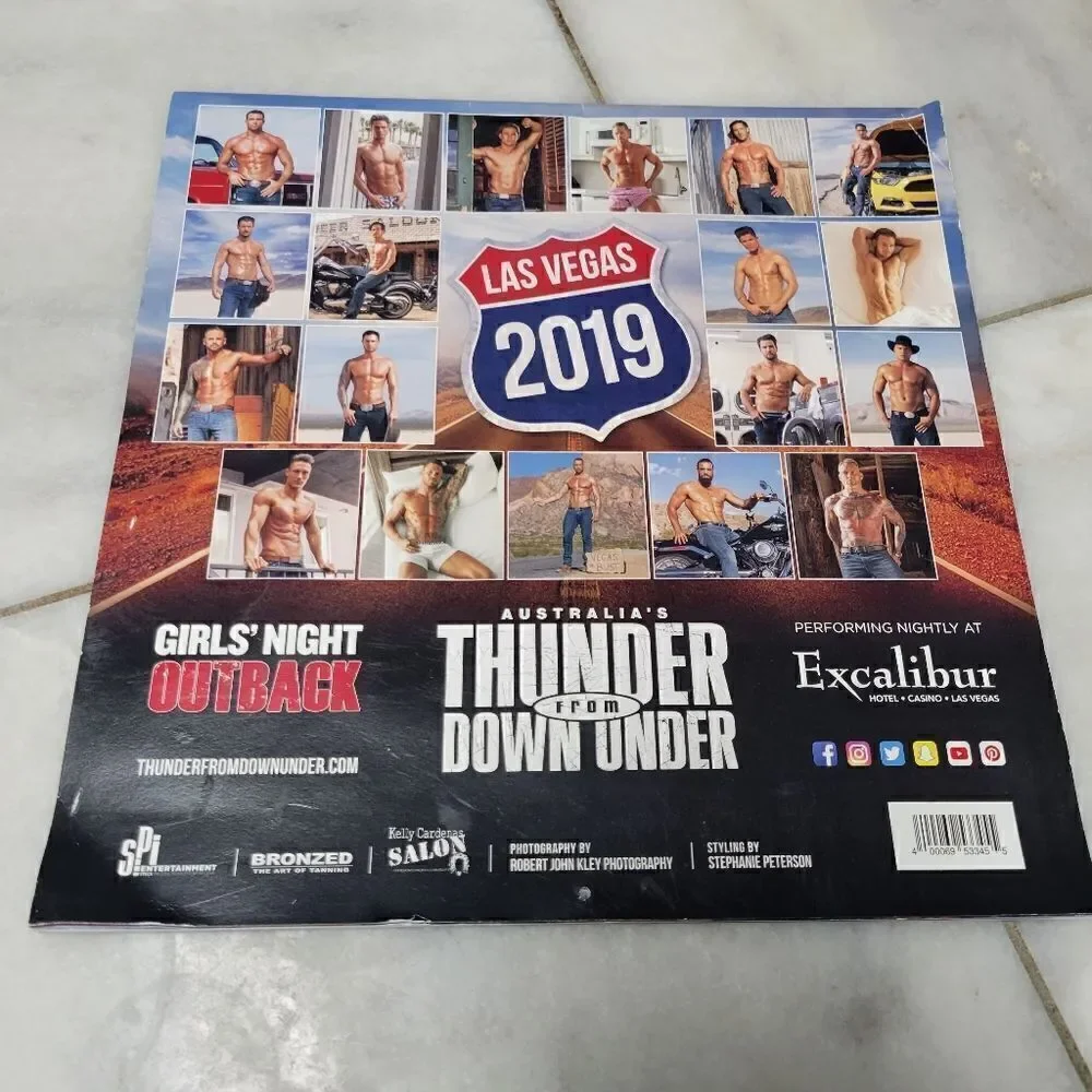 Thunder from Down Under Roadtrip to Vegas 2019 Wall Calendar
